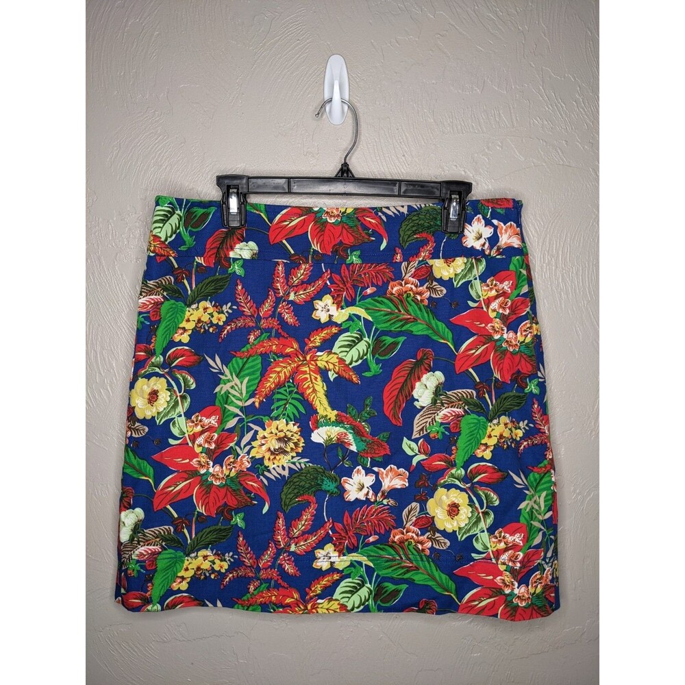 Talbots Womens 12 Bright Floral Lined Cotton A-Line Skirt